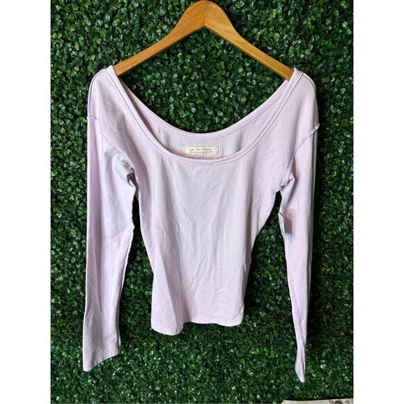 Free People Can’t Let Go Tee Sz Large NWT Frost Lavender - Picture 2 of 5